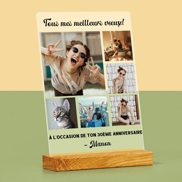 Collage Photo: Collage De Photos D'Anniversaire - Impression Sur Verre Acrylique