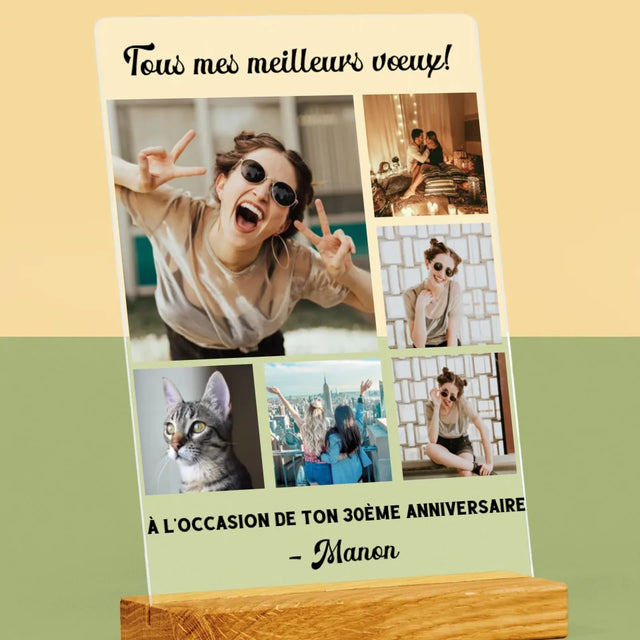 Collage Photo: Collage De Photos D'Anniversaire - Impression Sur Verre Acrylique