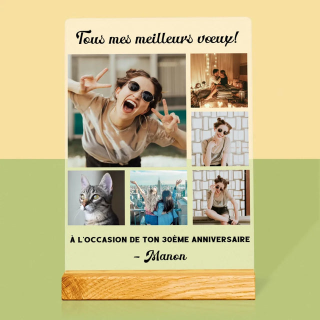 Collage Photo: Collage De Photos D'Anniversaire - Impression Sur Verre Acrylique