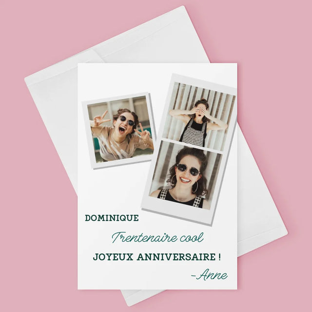 Collage Photo: La Trentenaire Cool - Carte De Vœux