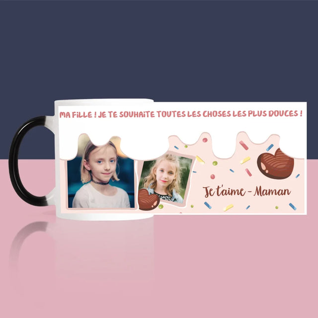 Collage Photo: Fille ! Je Te Souhaite Toutes Les Choses Les Plus Douces ! - Le Mug