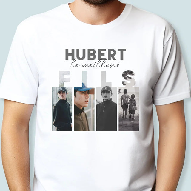 Collage Photo: Le Meilleur Fils - T-Shirt Pour Hommes