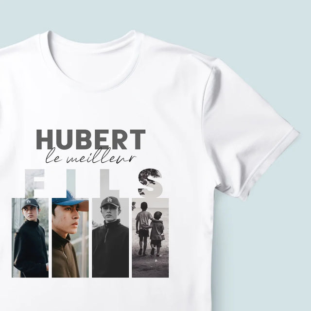 Collage Photo: Le Meilleur Fils - T-Shirt Pour Hommes
