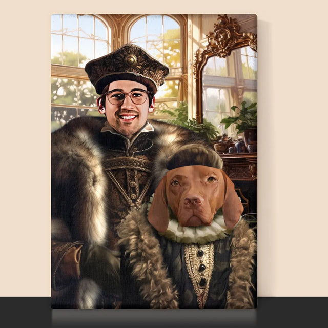 Le Portrait Royal : Noble Avec Animal De Compagnie - Imprimez Avec Votre Photo 