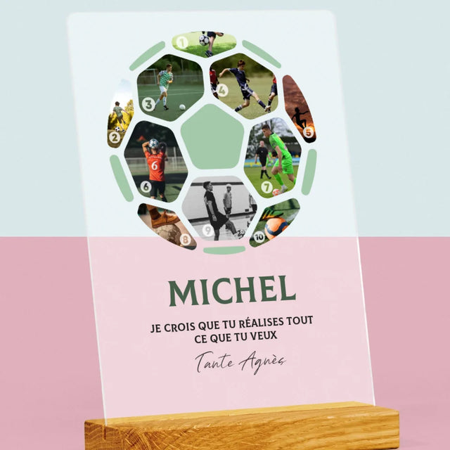 Collage Photo: Le Football, Collage - Impression Sur Verre Acrylique 