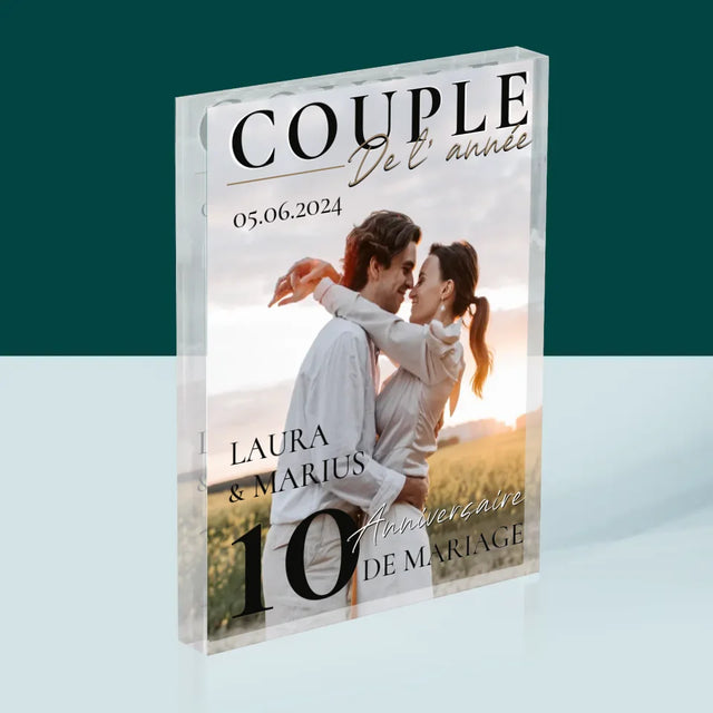 La Couverture De Magazine: Couple De L'Année - Bloc Acrylique