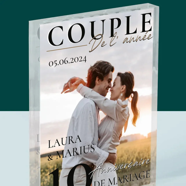 La Couverture De Magazine: Couple De L'Année - Bloc Acrylique