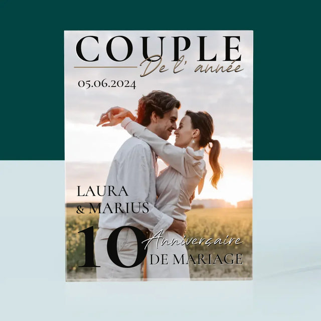 La Couverture De Magazine: Couple De L'Année - Bloc Acrylique