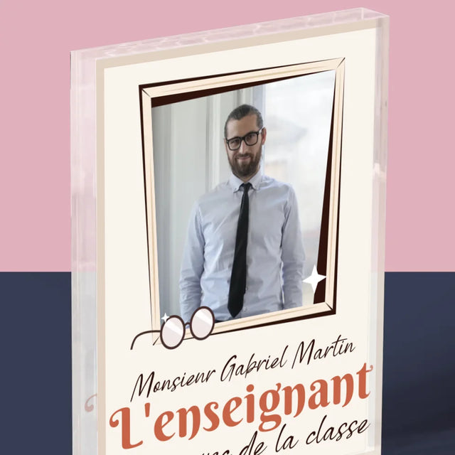 La Photo Et Un Texte: L'Enseignant Avec De La Classe - Bloc Acrylique