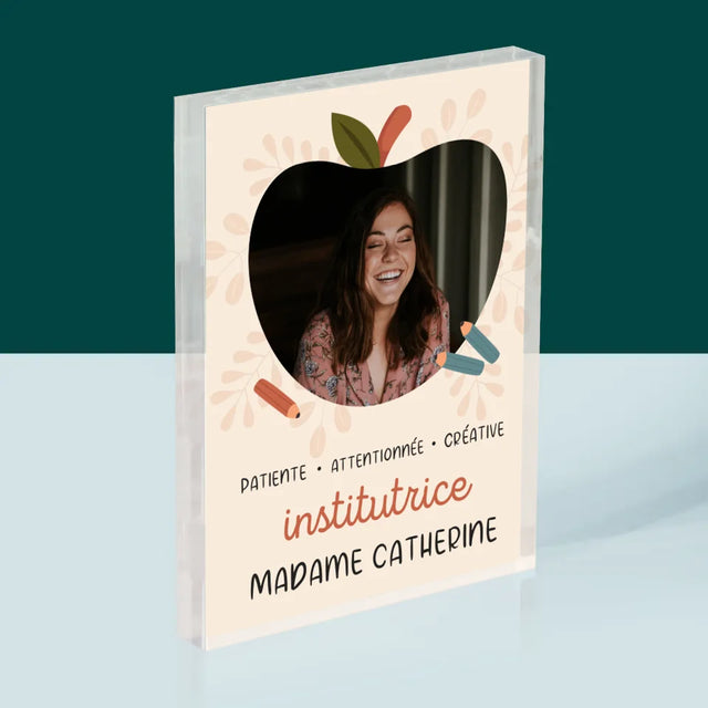 La Photo Et Un Texte: Institutrice - Bloc Acrylique