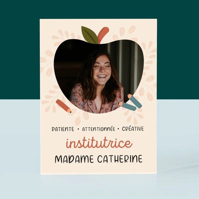 La Photo Et Un Texte: Institutrice - Bloc Acrylique