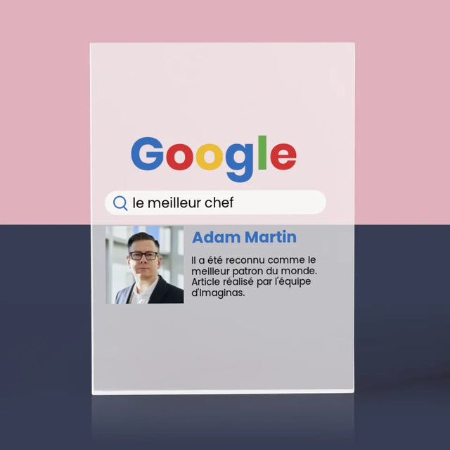 La Photo Et Un Texte: Meilleur Patron Résultat Google - Bloc Acrylique