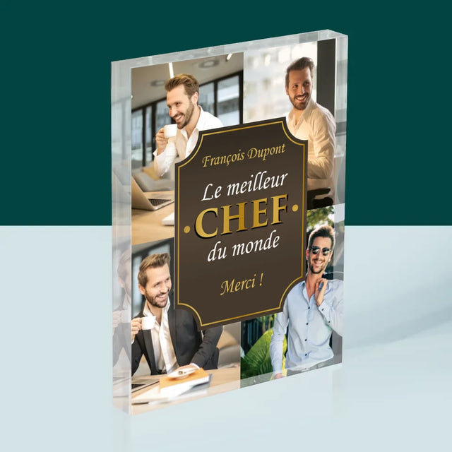 Le Collage Photo: Le Meilleur Chef Du Monde - Bloc Acrylique
