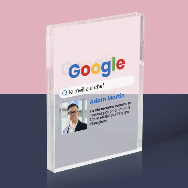 La Photo Et Un Texte: Meilleur Patron Résultat Google - Bloc Acrylique