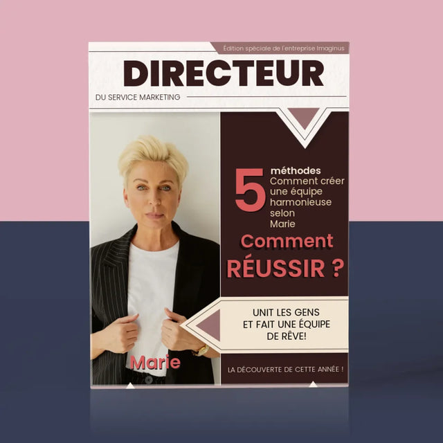 La Couverture De Magazine: Directeur - Bloc Acrylique