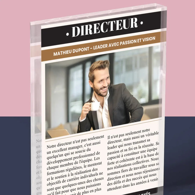 La Couverture De Magazine: Directeur - Bloc Acrylique