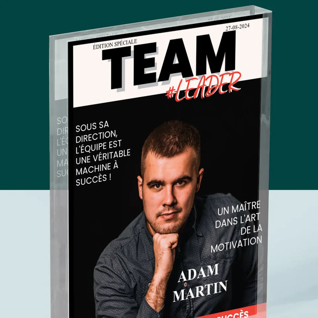 La Couverture De Magazine: Team Leader - Bloc Acrylique