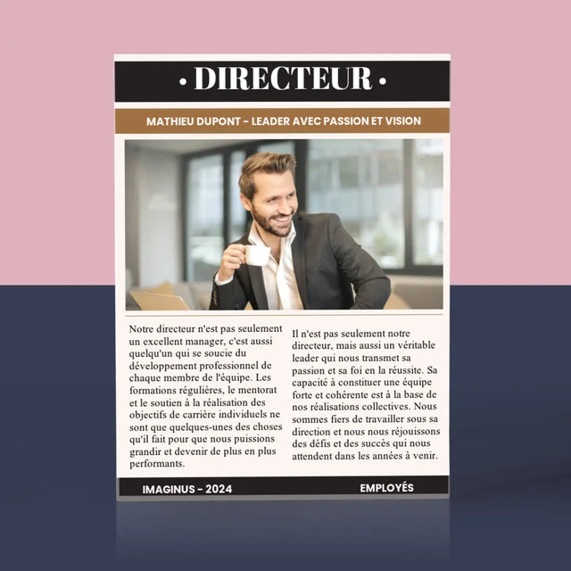 La Couverture De Magazine: Directeur - Bloc Acrylique