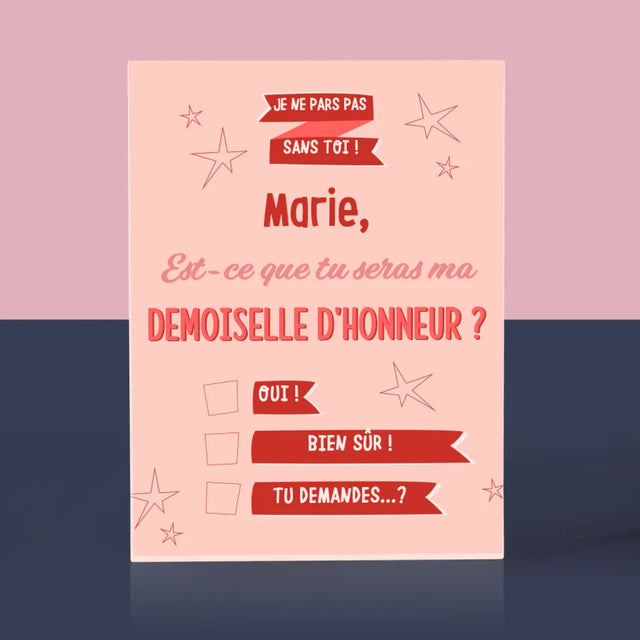 Le Prénom Et Un Texte: Je Ne Pars Pas Sans Toi - Bloc Acrylique