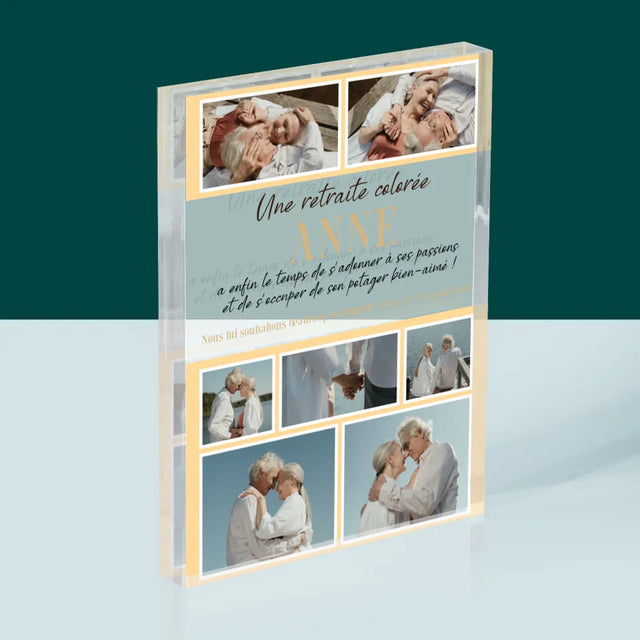 Le Collage Photo: Une Retraite Colorée - Bloc Acrylique