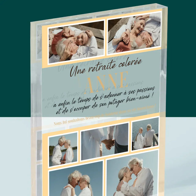 Le Collage Photo: Une Retraite Colorée - Bloc Acrylique