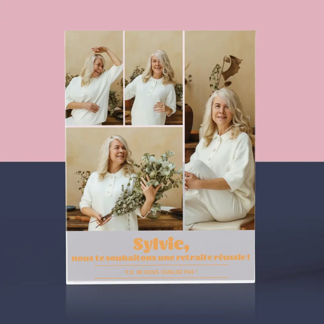 Le Collage Photo: Une Retraite Réussie - Bloc Acrylique