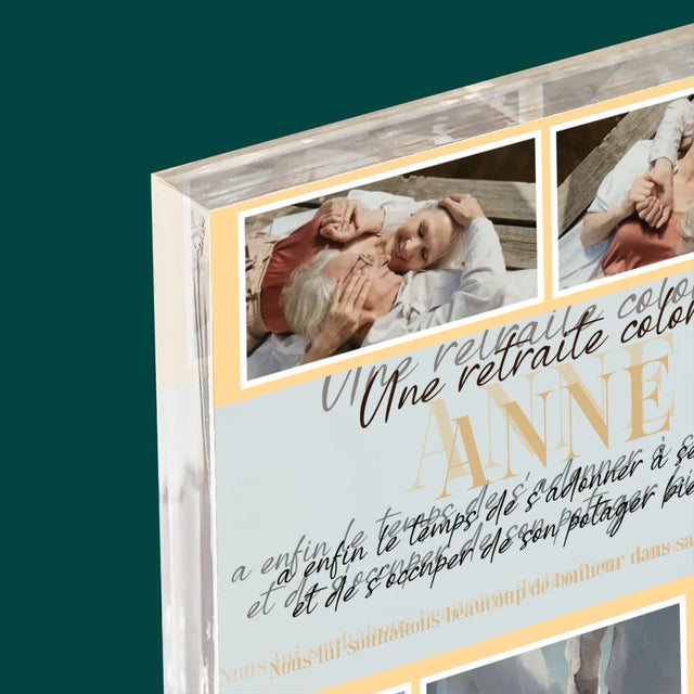 Le Collage Photo: Une Retraite Colorée - Bloc Acrylique