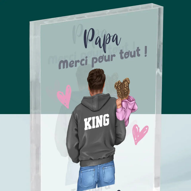 La Création Du Personnage: Papa Avec Enfant - Bloc Acrylique