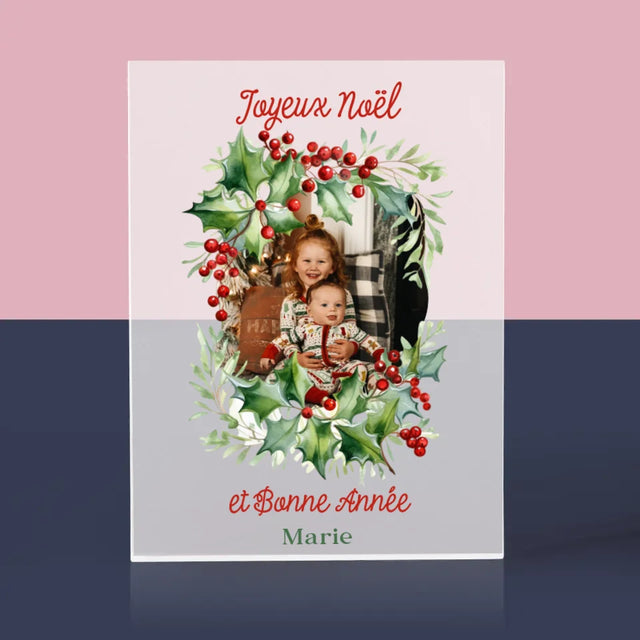 La Photo Et Un Texte: La Couronne De Noël - Bloc Acrylique