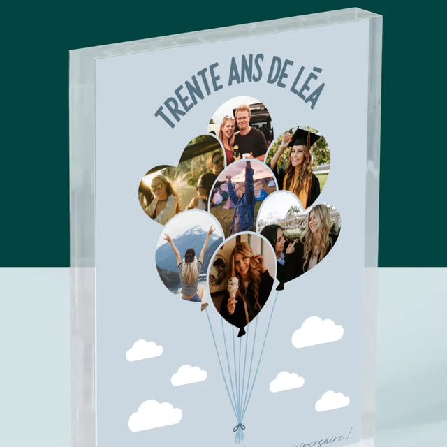 Forme Des Photos: Trente Ans Ballons - Bloc Acrylique