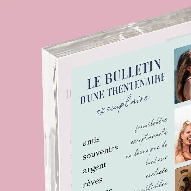 Le Collage Photo: Le Bulletin D'Une Trentenaire Exemplaire - Bloc Acrylique