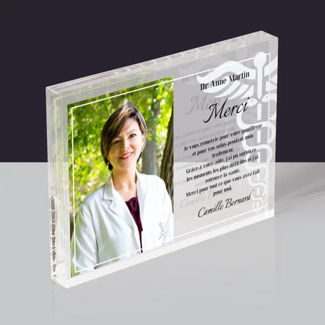 La Photo Et Un Texte: Docteur Merci - Bloc Acrylique