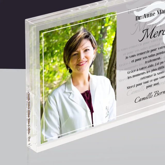 La Photo Et Un Texte: Docteur Merci - Bloc Acrylique