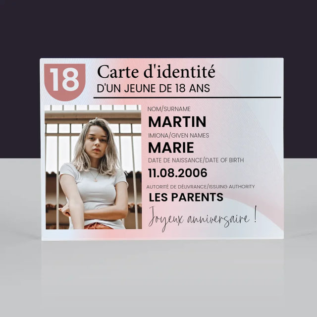 La Photo Et Un Texte: Carte D'Identité - Bloc Acrylique