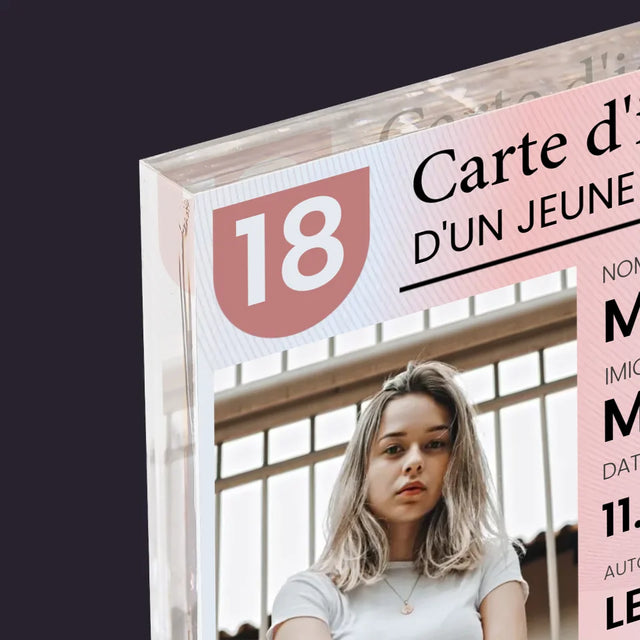 La Photo Et Un Texte: Carte D'Identité - Bloc Acrylique