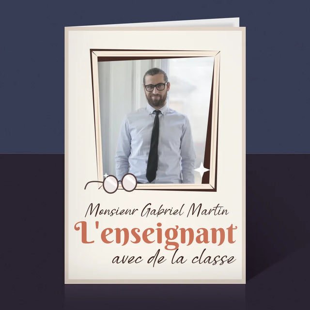 La Photo Et Un Texte: L'Enseignant Avec De La Classe - Carte De Vœux
