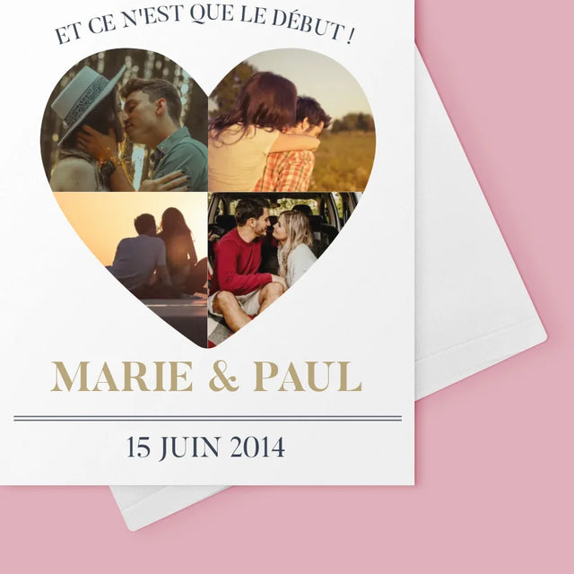 Forme Des Photos: Anniversaire De Mariage Coeur - Carte De Vœux