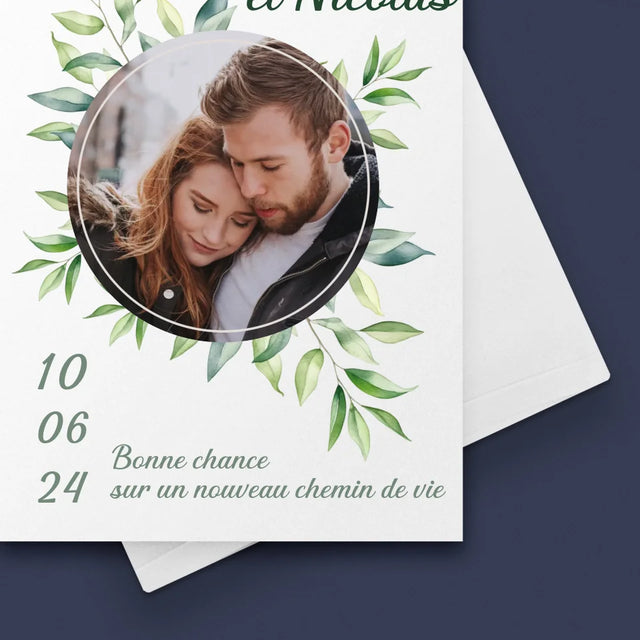 La Photo Et Un Texte: Feuilles De Mariage - Carte De Vœux