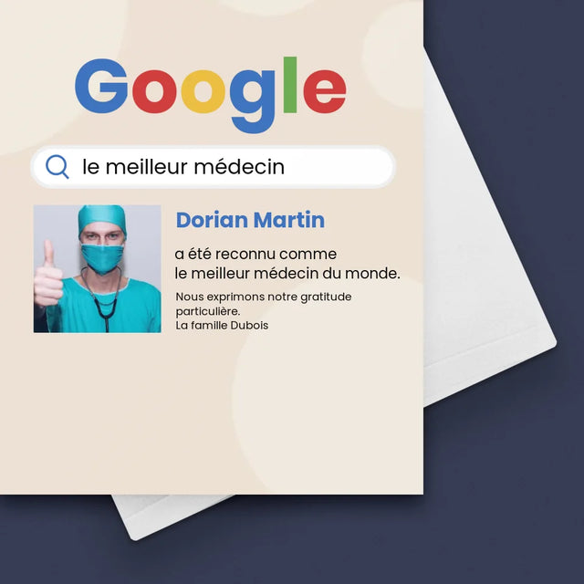 La Photo Et Un Texte: Meilleur Médecin Résultat Google - Carte De Vœux