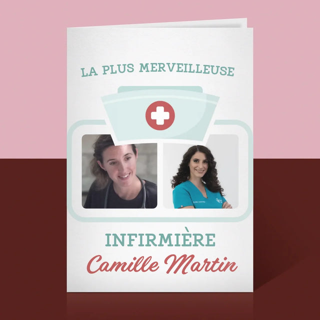 Le Collage Photo: La Plus Merveilleuse Infirmière - Carte De Vœux