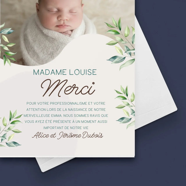 La Photo Et Un Texte: Merci À La Sage-Femme - Carte De Vœux