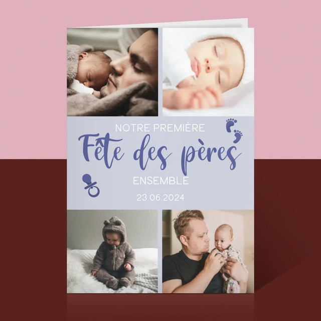 Le Collage Photo: Notre Première Fête Des Pères - Carte De Vœux