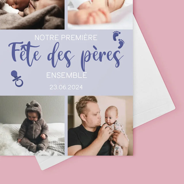 Le Collage Photo: Notre Première Fête Des Pères - Carte De Vœux