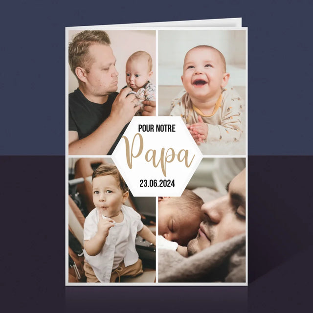 Le Collage Photo: Pour Notre Papa - Carte De Vœux