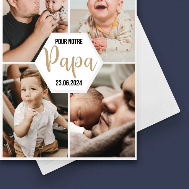 Le Collage Photo: Pour Notre Papa - Carte De Vœux