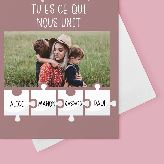 La Photo Et Un Texte: Maman Tu Es Ce Qui Nous Unit - Carte De Vœux