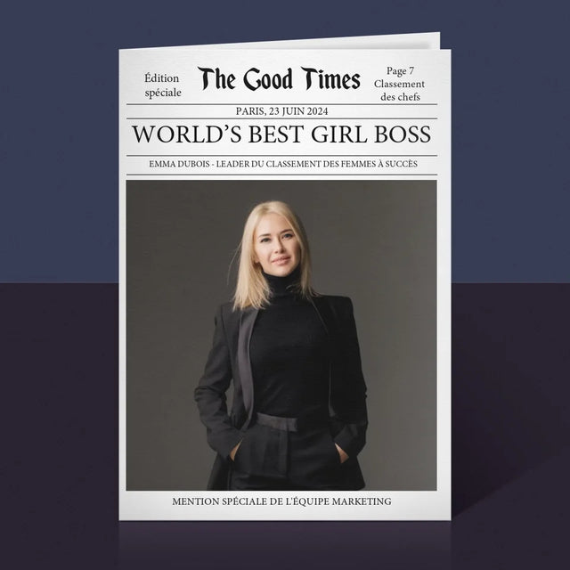 La Couverture De Magazine: World’S Best Girl Boss - Carte De Vœux