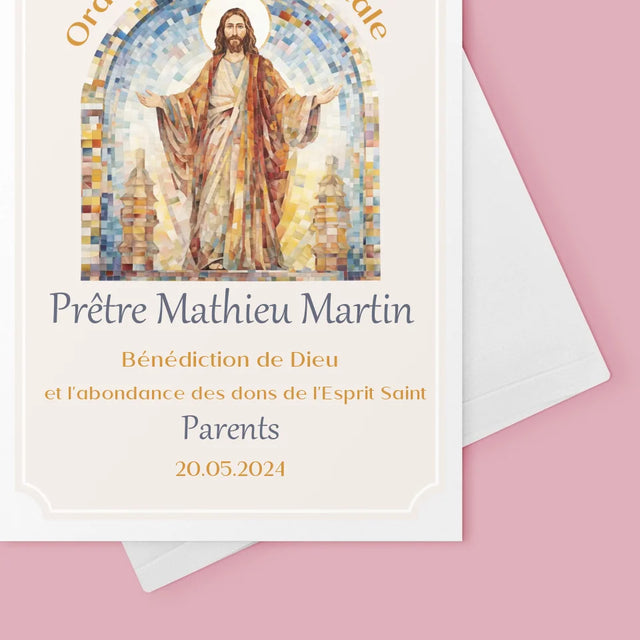 Le Prénom Et Un Texte: Ordination Sacerdotale  - Carte De Vœux