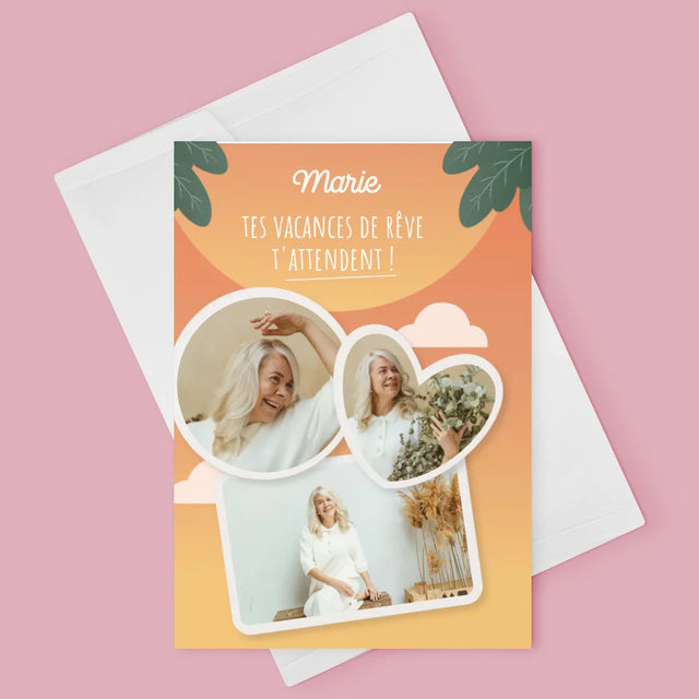 Le Collage Photo: Les Vacances De Rêve - Carte De Vœux