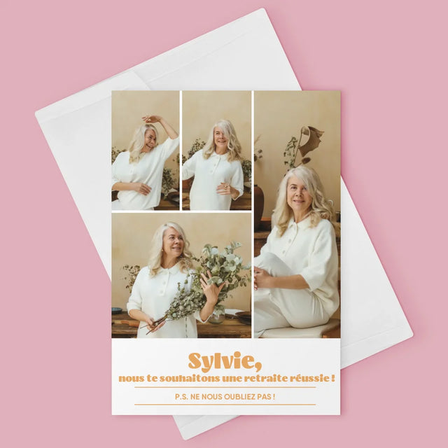 Le Collage Photo: Une Retraite Réussie - Carte De Vœux